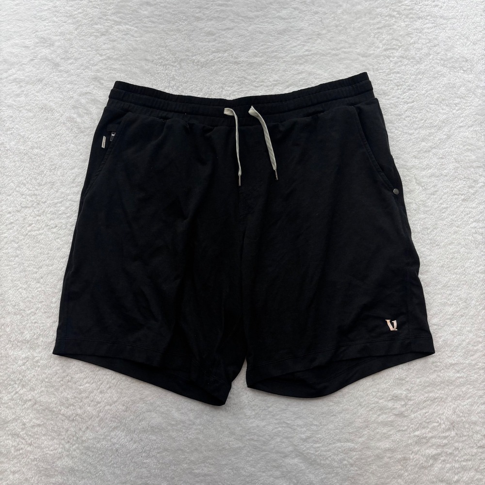 Vuori Kore Shorts Mens XL Black Athletic Training Yoga V344 Recycled Polyester